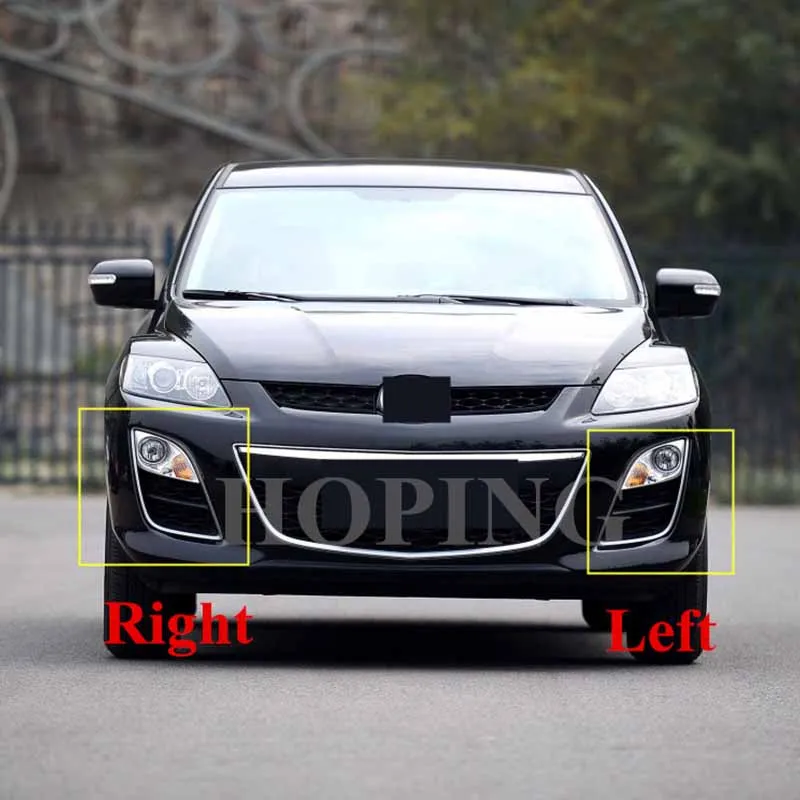 Hoping Auto Front Bumper Corner Light Cover Fog Light Cover For MAZDA CX7 CX-7 Replacement Fog Lamp Hood
