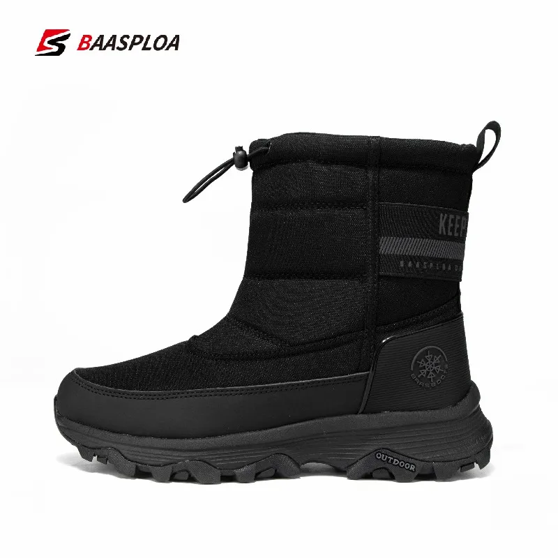 Baasploa 2023 New High Heels Women Winter Waterproof Sneakers Non-Slip Thick bottom Walking Hiking Shoes Female White Snow Boots