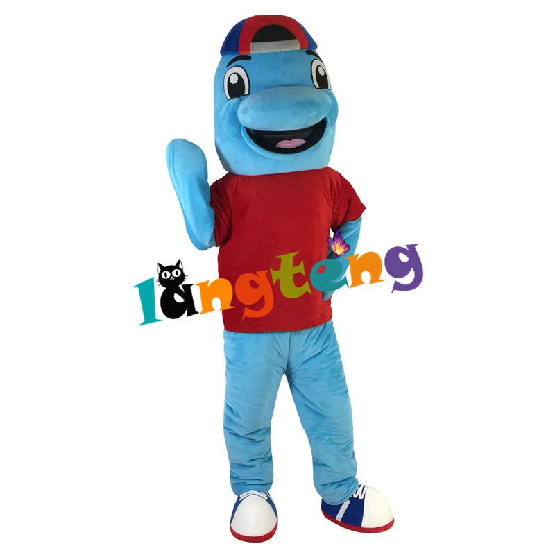 

901 Sport Blue Dolphin Mascot Costume Wholesale Custom Made Adult Cosplay