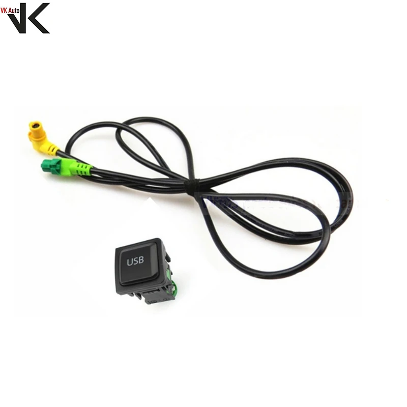 RCD510 RNS315 RCD310 Car USB AUX data Adapter Switch Button Cable wiring harness For VW Golf 5 6 MK6 5 MK5 Rabbit Scirocco