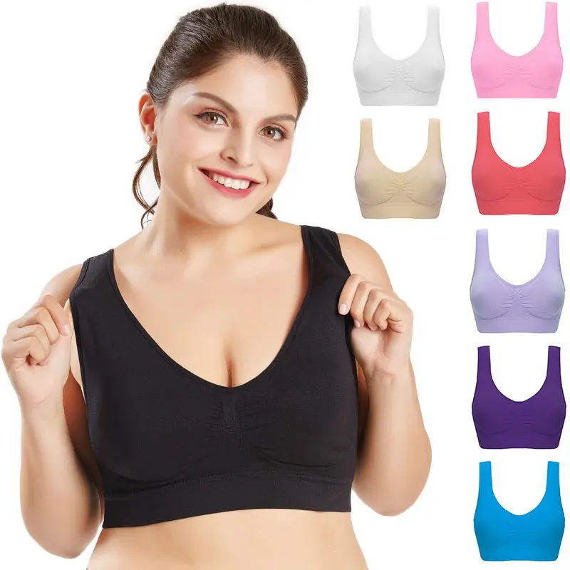 

Large Size Seamless Bras Women Push Up Bralette Double Layer Rimless underwear Vest Style No Trace Yoga Sports Bra