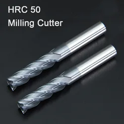 HRC50 1 2 3 4 5 6 8 10mm Carbide Milling cutting Tools Alloy Tungsten Steel Milling Cutter EndMills CNC Machine End Mills Metal