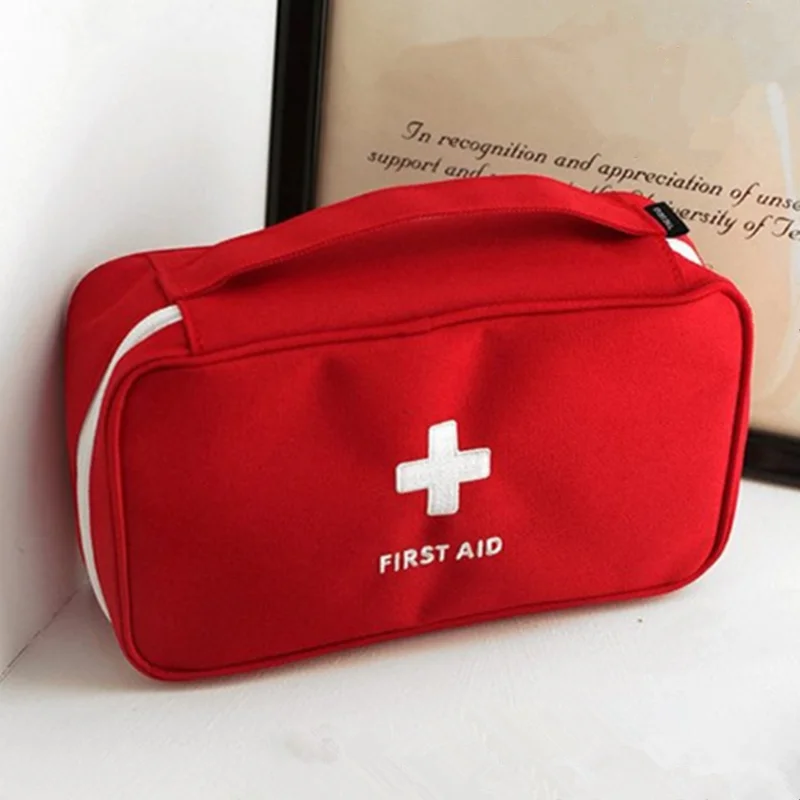 1Pc Nylon Canvas First Aid Doctor Medical Storage Bag Emergency Rescue Medicine Bag Travel Accessories Portable Handbag