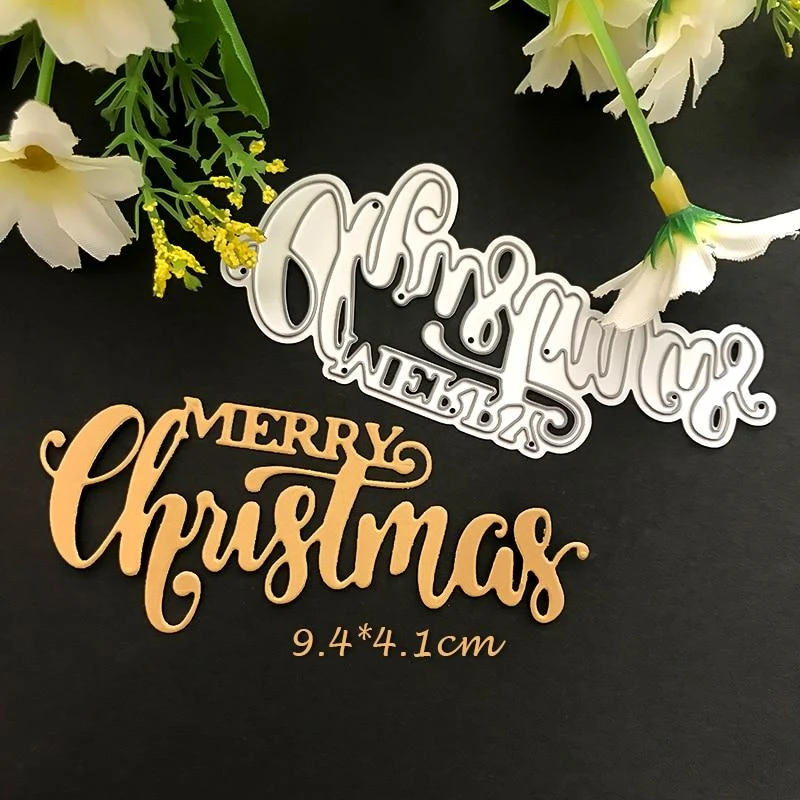 MERRY Christmas Dies Cut Word Metal Cutting   Stamps   Craft  Scrapbooking