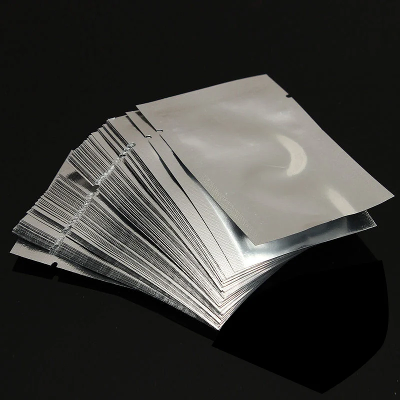 VIP100pcs uszczelnienie termiczne torby do przechowywania folia aluminiowa uszczelniacz próżniowy woreczki Food Grade do orzechów torby do przechowywania przechowywanie w domu organizacja