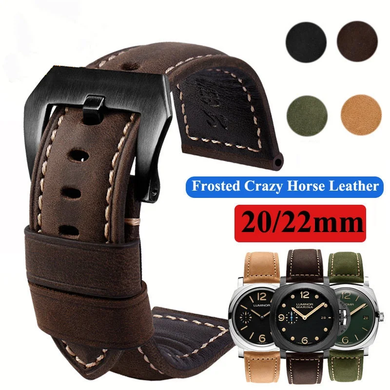 

Crazy Horse Frosted Strap for Huawei Watch GT 3 42mm/Huami Amazfit GTS 3 GTR/Samsung Watch 4 Band Garmin Forerunner