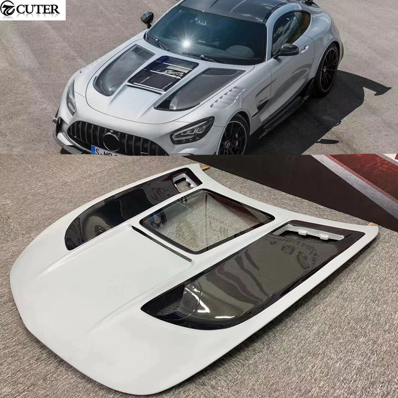 

for Amg Gt Gtr Gts Gtc Bs Style Transparent Forged Carbon Fiber Frp Engine Hood Bonnet for Benz Amg Gt Car Body Kit 15-16