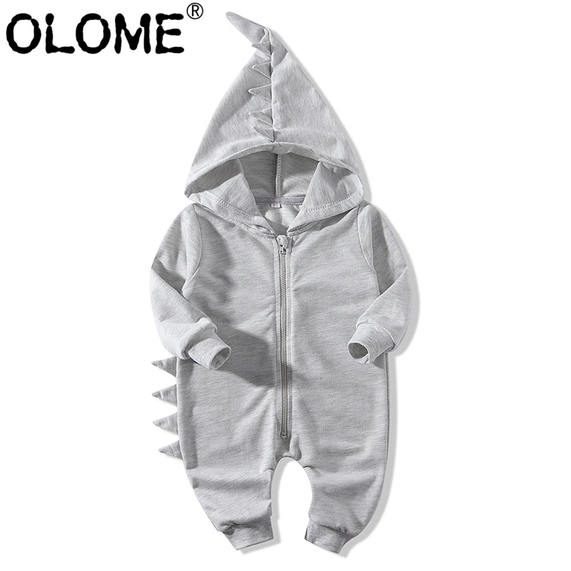 

OLOME Hooded Toddler Onesie Cotton Jumpsuit for Kids Newborn Baby Girl Clothes Dinosaur Sleepwear for newborn Long Sleeve Romper