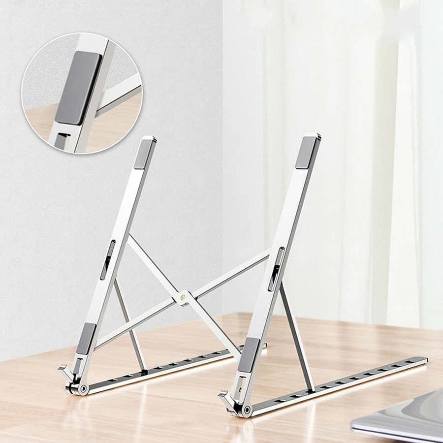 

Portable Foldable Laptop Stand Aluminum Adjustable Desktop Tablet Holder Base