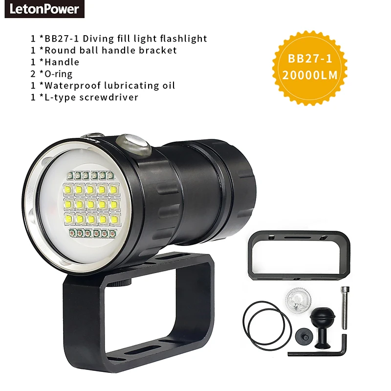 LetonPower Underwater Photography Light Black 3