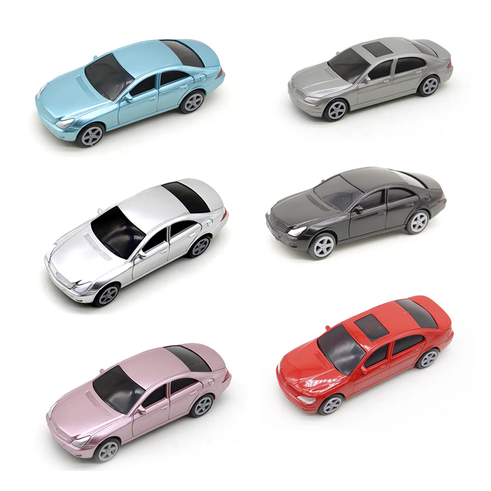 2pcs 1:50 Simulation Miniature Car Model ABS Plastic Painted Vehicle Toys Scale Architecture Building Collection for Diorama