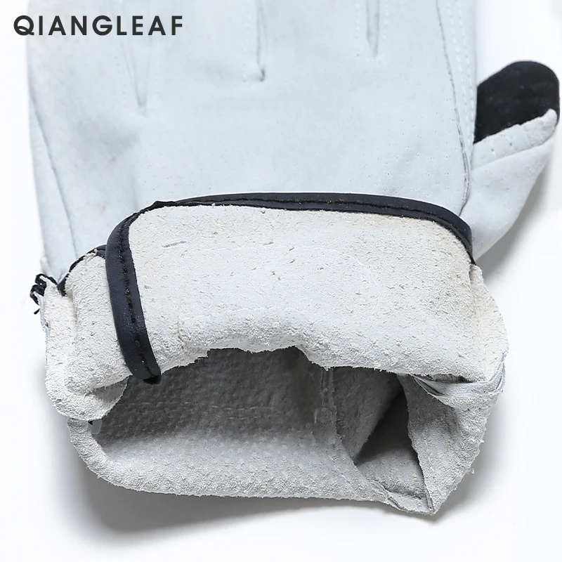 Qiangleaf-スプリットレザーの作業用手袋,作業用手袋,耐摩耗性,革製,トップブランド製品,321