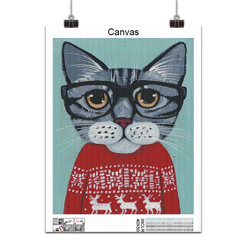 Diamand Full Square & Round 5D Kit pittura diamante fai da te vernice Cartoon art animal dog cat ricamo mosaico punto croce decorazioni per la casa