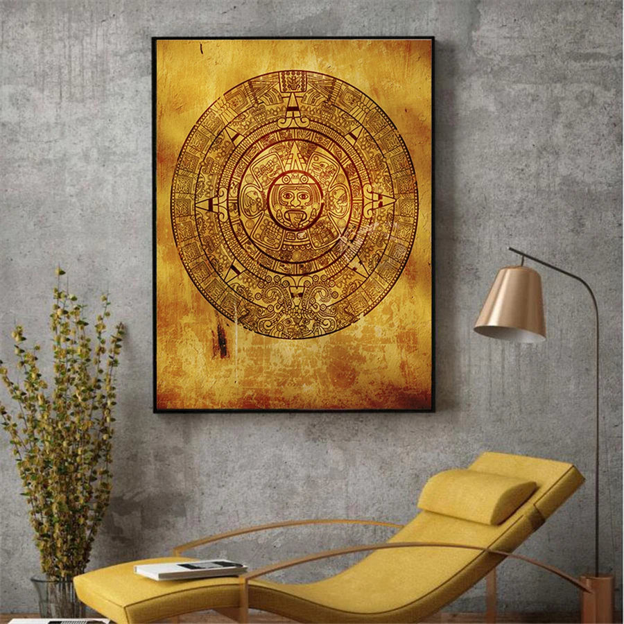 Mayan Civilization Nordic Poster Religion Building Wall Art Canvas Painting Religion Wall Art Picture For Living Room Home Decor