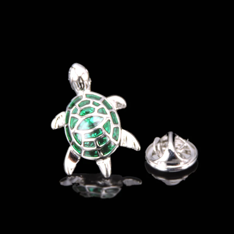 Animal modeling green turtle Brooch Lapel Pin men's and women fashion jewelry clothing backpack Badge Party Gift