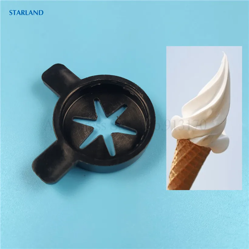 3 Pieces Snowflake Star Shaped Modeling Caps Soft Ice Cream Machine Spare Parts Nozzle Lids 28mm Inner Diameter