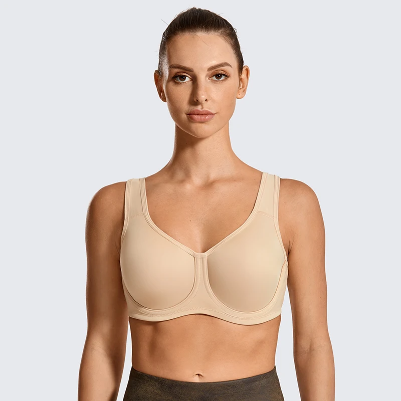 De la mujer deportes Bras de alto impacto de doble-capa Shock Control de talla grande exterior aros sujetador de tipo Top deportivo ropa deportiva