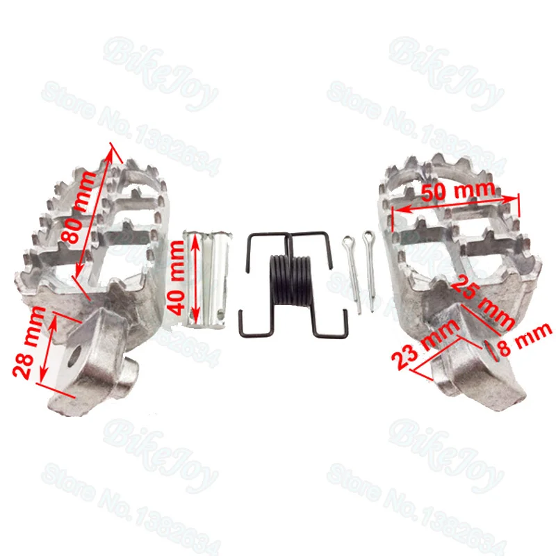 Aluminum Silver Footrest Foot Pegs Footpegs For Pit Dirt XR50R CRF 50cc 70cc 80cc CRF100F Motorcycle Motocross