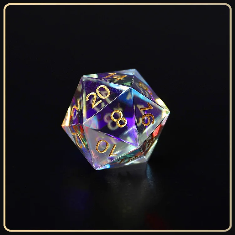 7PCS 15-25mm Symphony Crystal Gems Glass Prism Polyhedron Crystal Dice Toys Gifts Decoration Prism Glass Children Gifts Prism