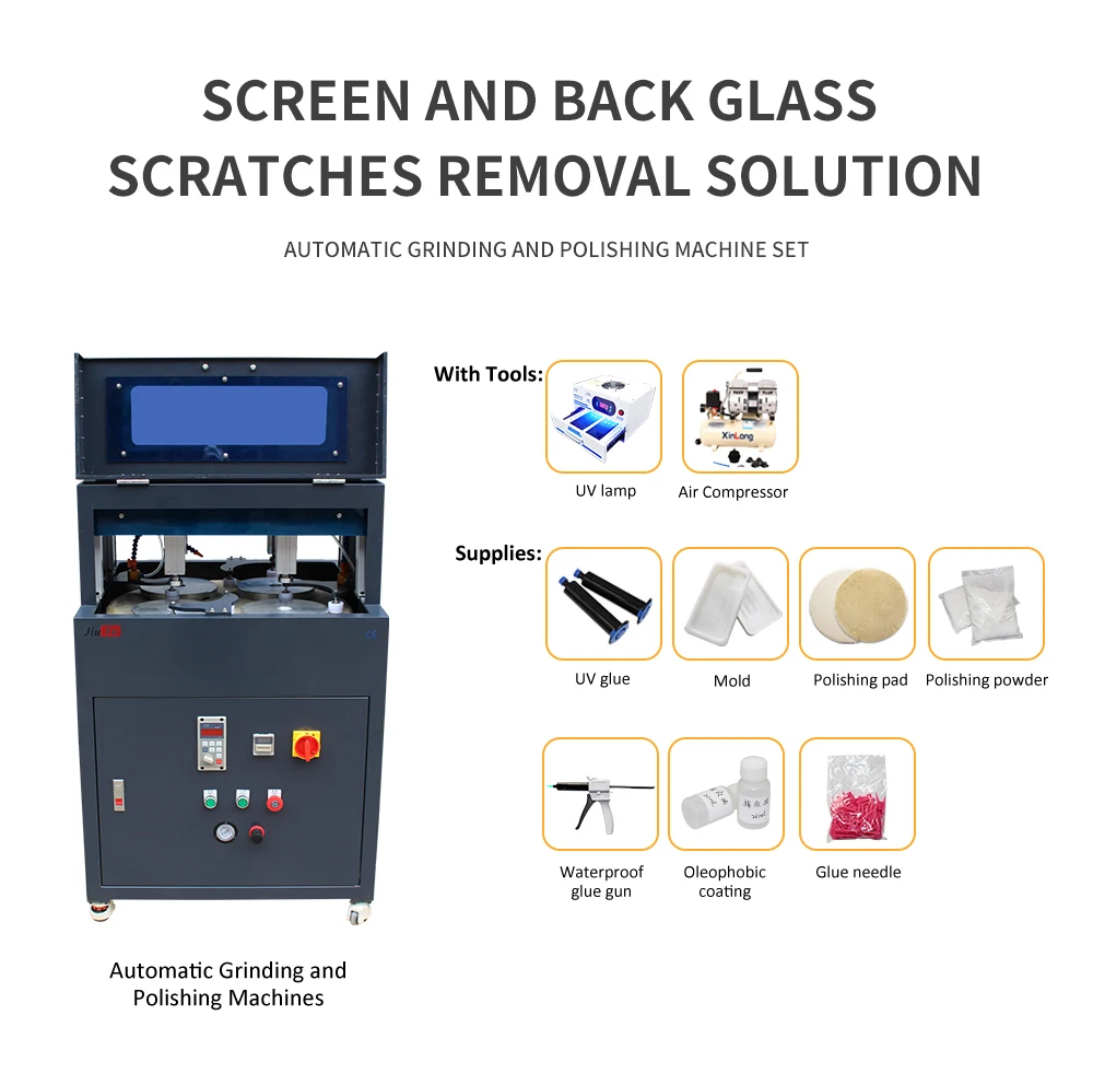 8 Hoofd Slots Lcd-scherm Scratch Removal Oplossing Voor Mobiele Telefoons Glas Telefoon Gepolijst Machine