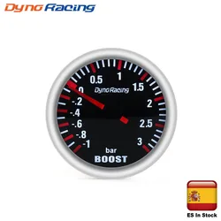 Dynoracing 2''52MM 3 BAR Boost Turbo Gauge Mechanical White Led Boost Gauge Smoke lens Boost Sensor BX101537