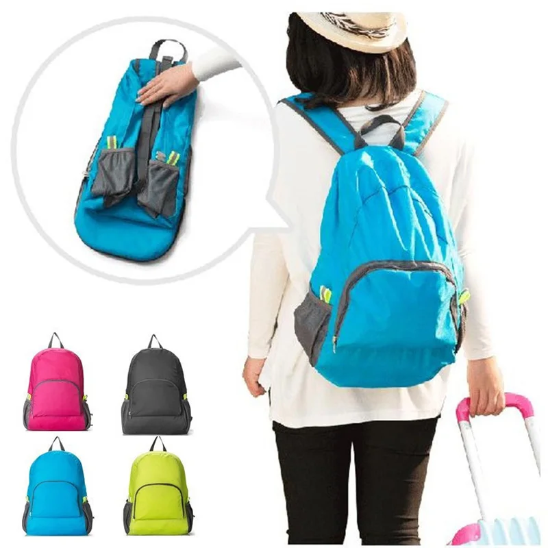 Man Woman Foldable Super Light Backpack Sports Travelling Hiking Fitness Waterproof Bag Pouch