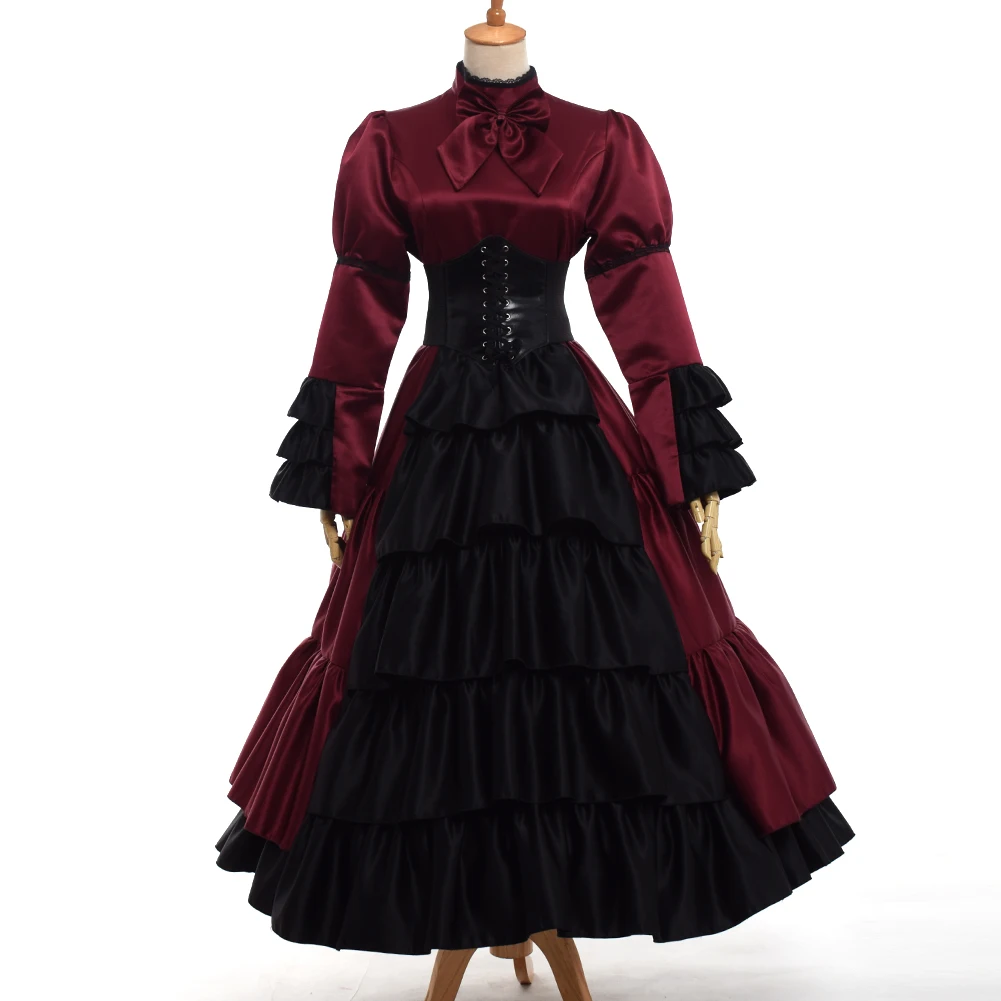 

Gothic Dress Costume Nadja Victorian Period Steampunk Queen Vampire Dress Reenactment Theater Ball Gown