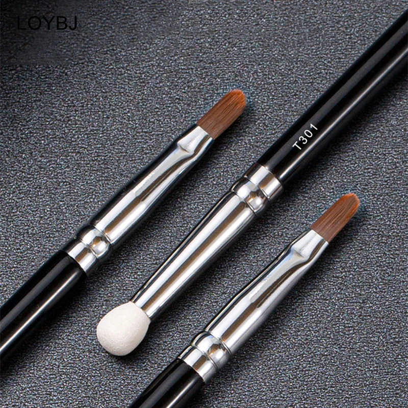 LOYBJ nowe pędzle do makijażu korektor T301 dwustronna miękka gąbka wełna fibre Powder Concealer kosmetyki mieszanie grzywny pędzle