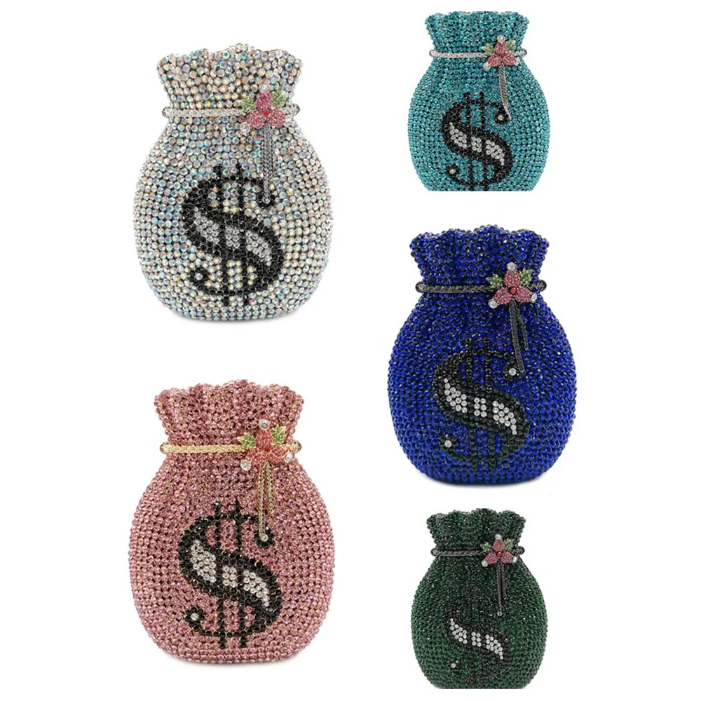 Luxury Designer US Dollar Crystal Handbags Women Party Purse Money Pouch Ladies Wedding Evening Bag For Diamond Clutches