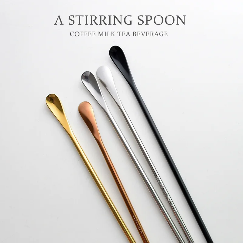 304 Stainless Steel Long Handle Coffee Spoon, Mirror, Matte, Japanese Style, INS Stirring Stick, Long Handle, Honey Spoon, 22cm