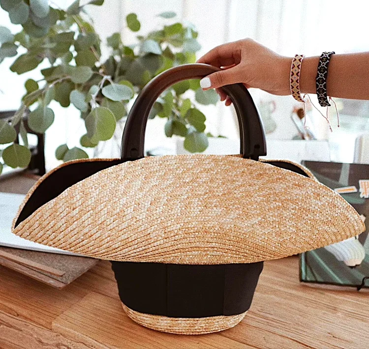 Women\'s Handbag Handmade Drawstring Straw Bag Summer Woven Large Capacity Beach Bags Fashion Female Travel Shopping Tote