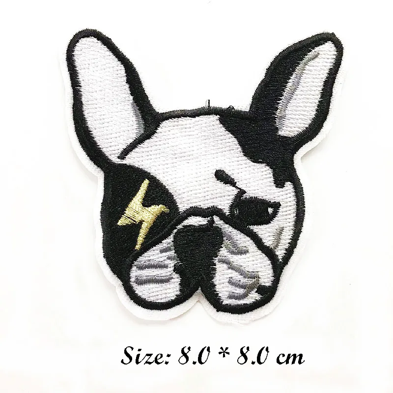 Spotted dog lovely dog head Patch Iron on Embroidered Sewing Applique On Fabric DIY for Clothing Apparel Accessories