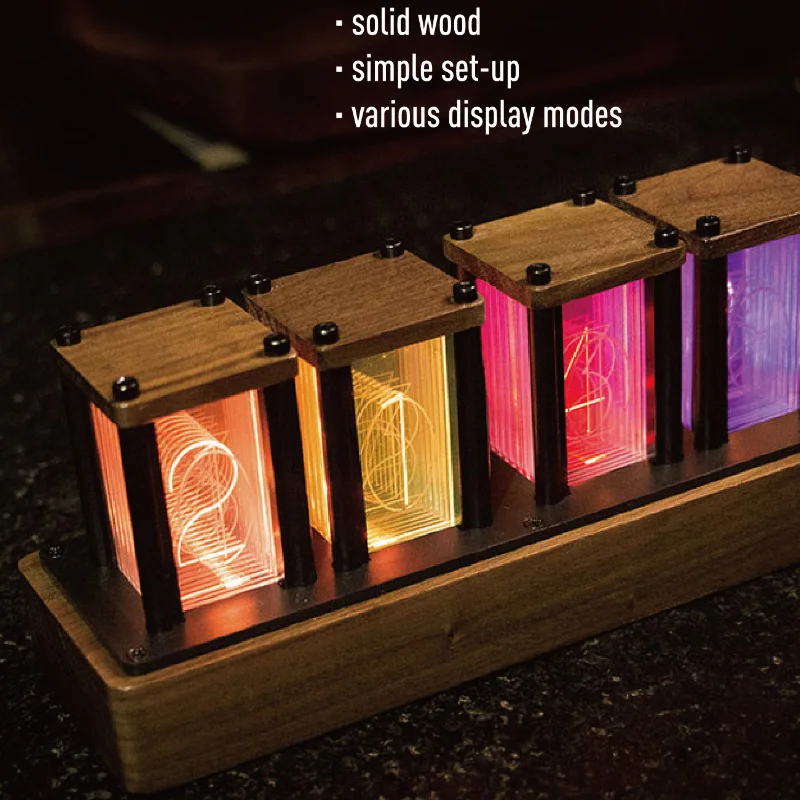 

RGB Nixie Glow Tube Clock 6-Bit LED Clock Creative Home Decration Digital Electronic Calendar