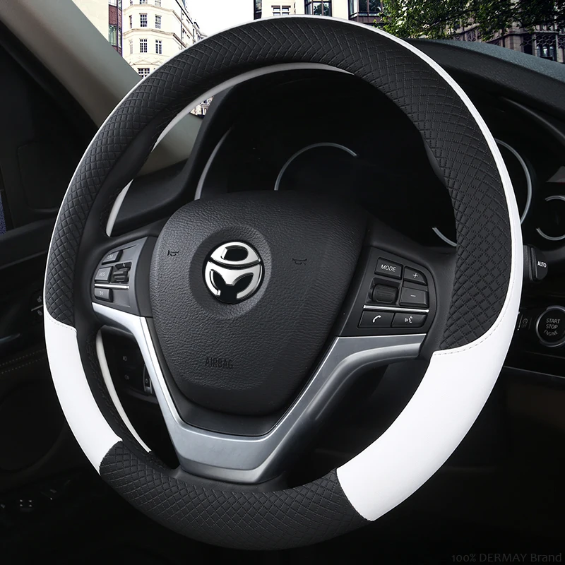 100% DERMAY Brand Steering Wheel Cover for Lada Granta Xray Priora Vesta Samara Kalina 2114 2107 2115 2110 Auto Accessories