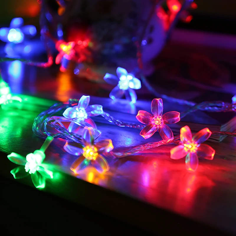 Holiday Lighting Cherry Blossom Led String Lights Christmas Decorations 2024 Fairy Lights 80LEDs Battery Operated Wedding Decor