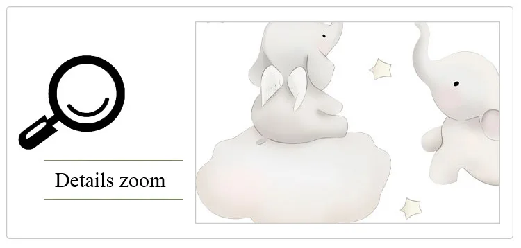 Cartoons Baby-Elefant-Sterne-Wandaufkleber für Kinderzimmer, Hintergrund für Heimdekoration, Schlafzimmer-Tapete, niedliche Tier-Aufkleber – Detail 2