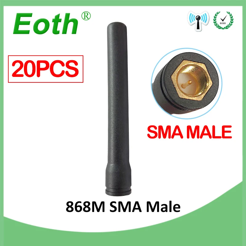 

EOTH 20pcs 868mhz GSM antenna 3dbi sma male 915mhz lora antene iot module lorawan signal receiver antena pigtail IPEX 1 4 MHF4