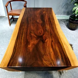 Big board solid wood log mahogany tea table Tea Board boss meeting table for living room