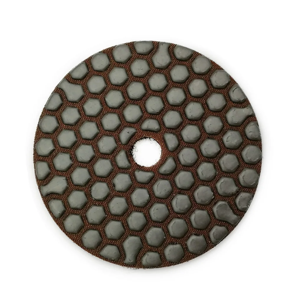 SHDIATOOL 6pcs Diameter 100mm/4inch Resin Bond Diamond Flexible Polishing Pads #Black Buff Dry Sanding Discs