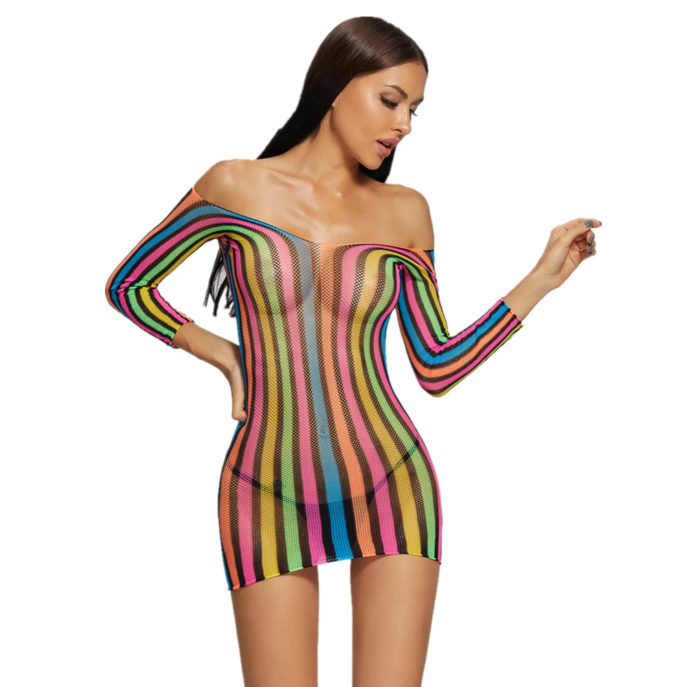 Sexy Frauen Fishnet Nacht Kleid Hot Bodycon Clubwear Vestido Bunte Porno  Catsuit Erotische Transparent Mini Kleid Mujer Beachwear - AliExpress  200000345