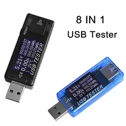 8 IN 1 Voltmeter Usb Tester Voltage indicator Energy Meter USB Detector Monitor Volt Current Ammeter QC2.0 3.0 4-30V