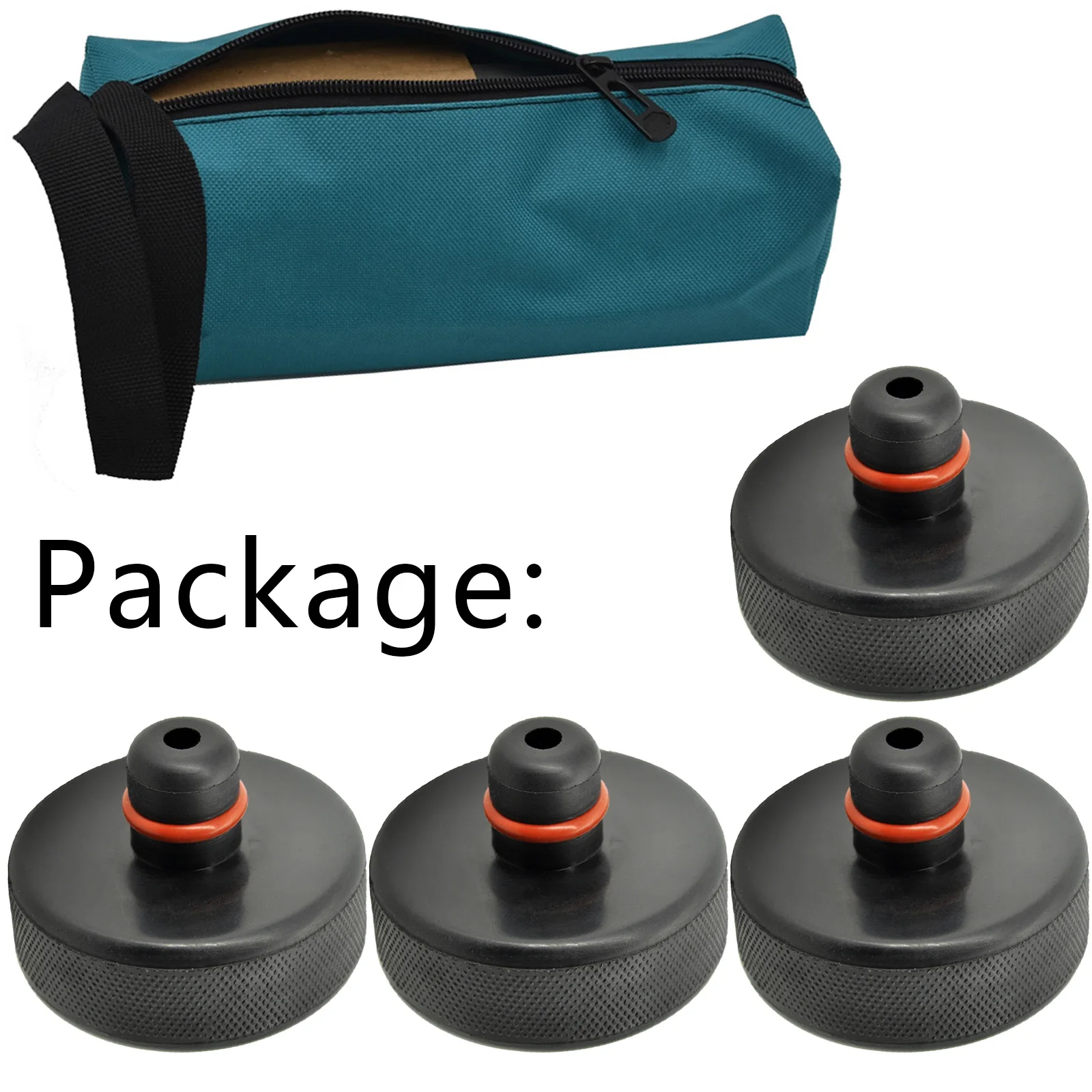 4Pcs Car Rubber Lifting Jack Pad Adapter Tool Chassis W/ Storage Case Suitable For Tesla Model 3 Model S Model X Car Accessories