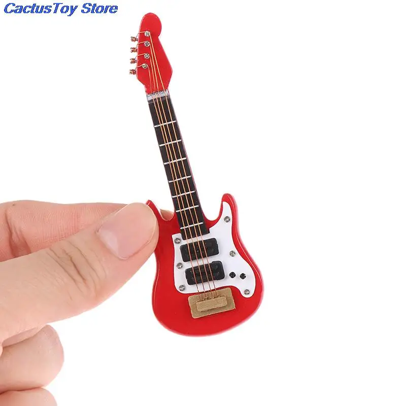 1:12 Dollhouse Miniature Music Electric Guitar for Kids Musical Toy House Decor