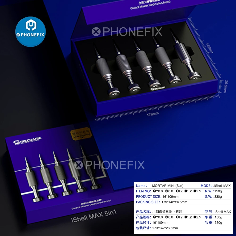 Imagem -03 - Ishell Precision Screwdriver Kit para Iphone Reparação Relógio Câmera Desmontagem Open Tool Phillip Torx t2 Y0.6 Cruz Convexa Mecânico