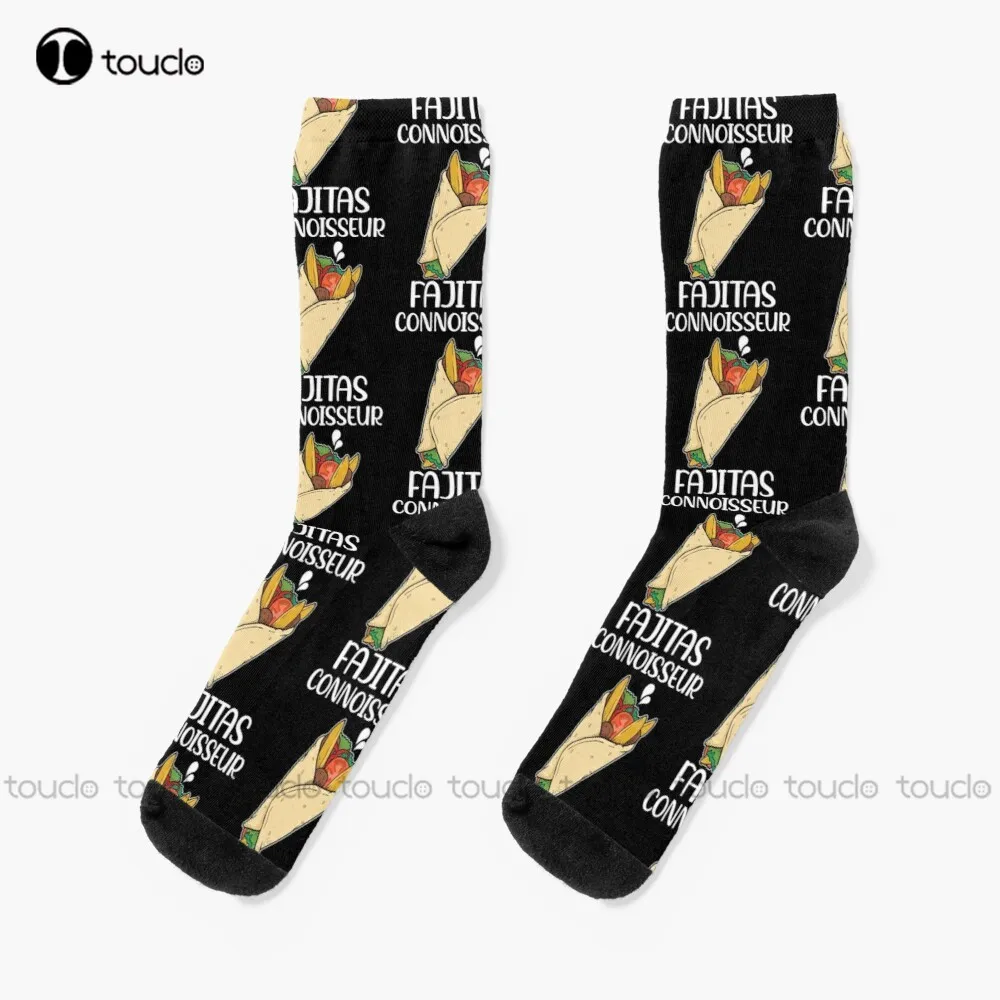 New Funny Mexican Food Pride Fajitas Connoisseur Design Socks Bulk Socks Personalized Custom Unisex Adult Socks Teen Socks