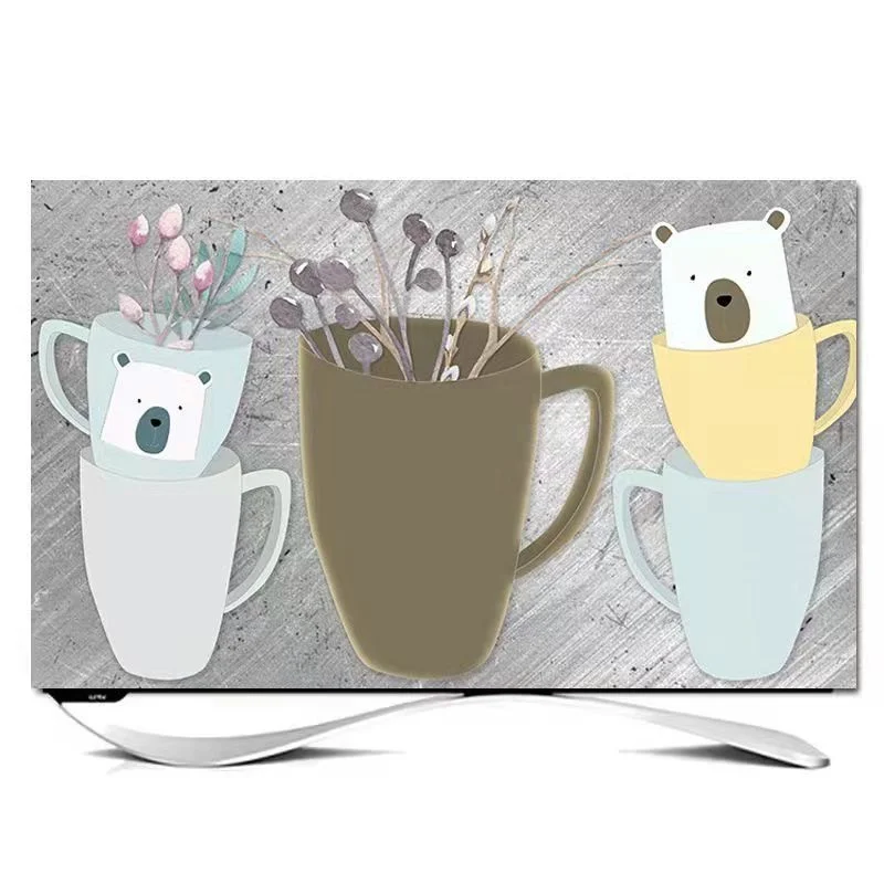 New Fashion TV Cover Dust Cover LCD Computer Monitor Protector for Wall Hanging Desktop Curved Type Screen Soft Fabric Craft