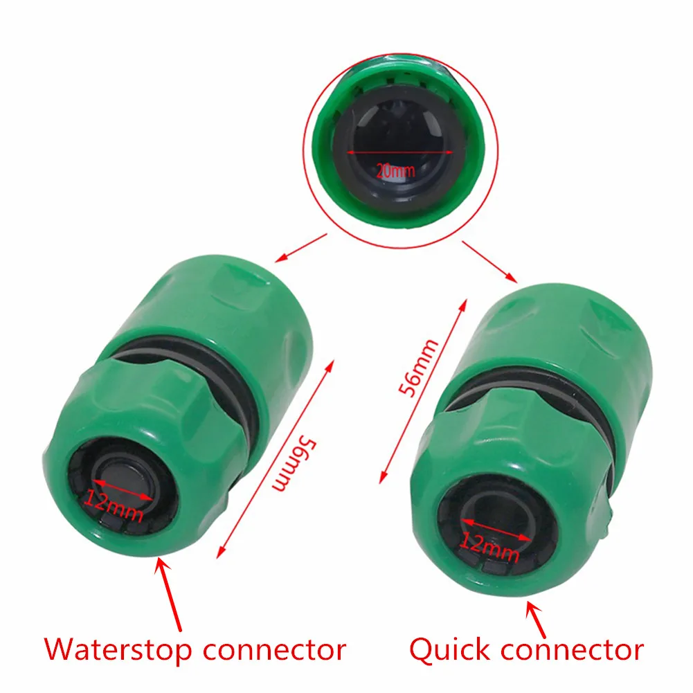 Garden Watering Hose ABS Quick Connector 1/2” End Double Male Hose Coupling Joint Adapter Extender Set For Hose Pipe Tube