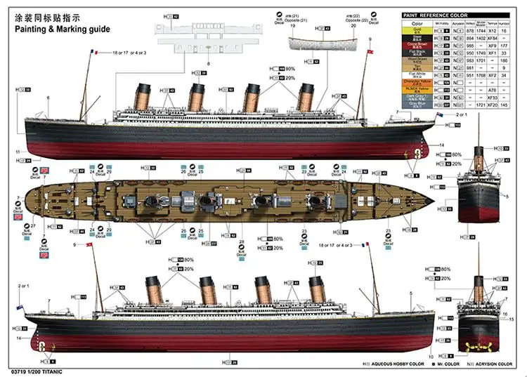 TRUMPETER 1/200 TITANIC The Queen Of the Ocean liner 03719 P/E PARTS &LED LIGHTS