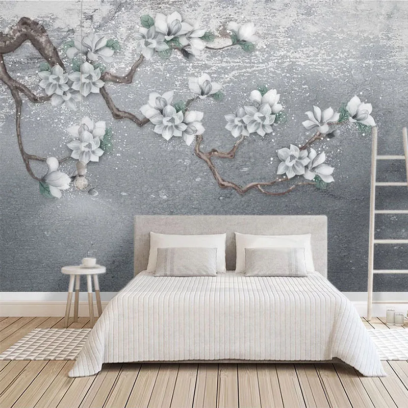 

Custom Photo Wallpaper 3D Hand Painted Magnolia Flower Photo Wall Murals Living Room Bedroom TV Sofa Backdrop Home Decor 3D