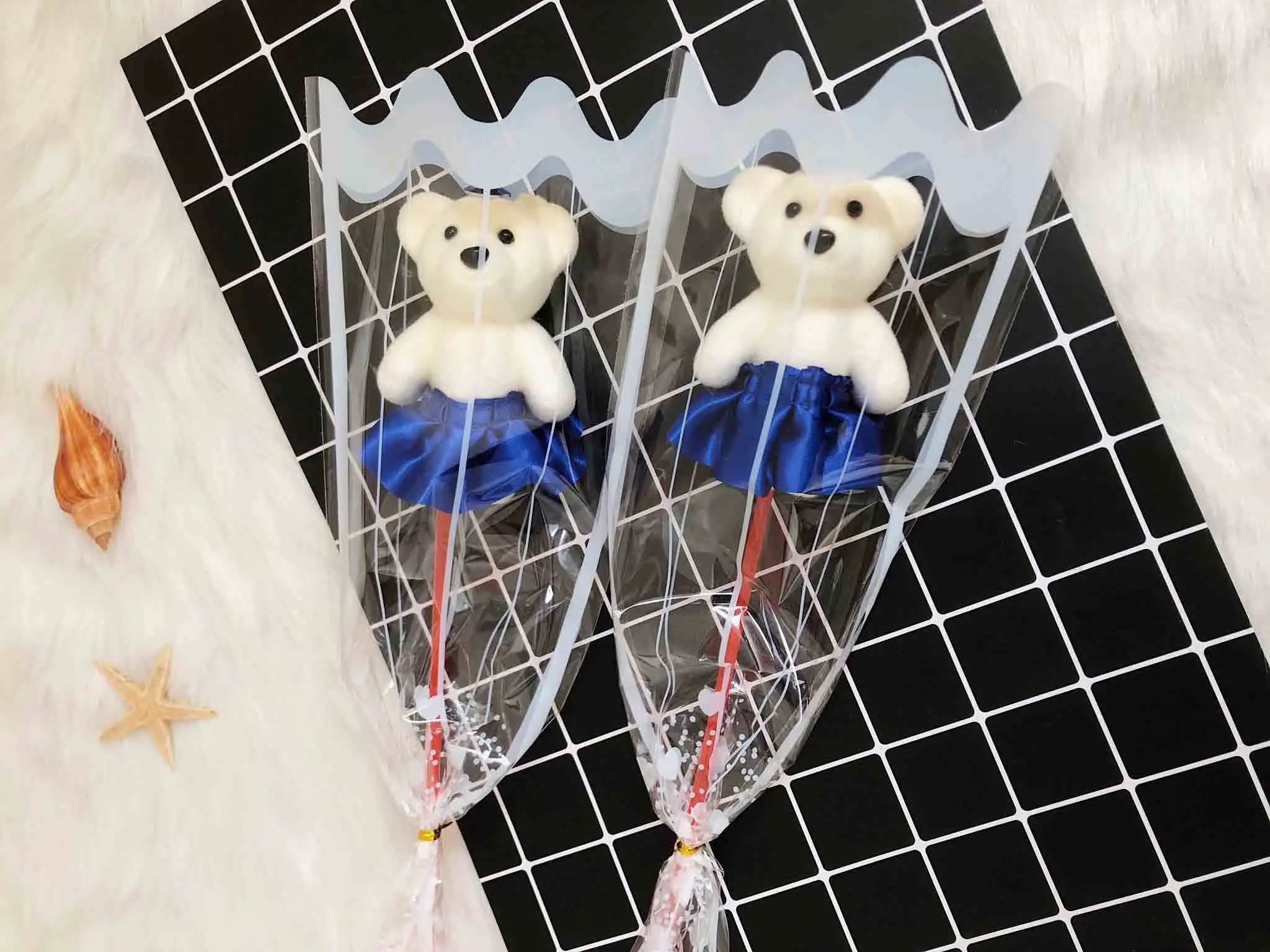 رخيصة 1 قطعة رومانسية عيد الحب هدية الإبداعية الدب الورد صابون زهور باقة الكرتون ديكور حفلات الزواج متعدد الألوان #4